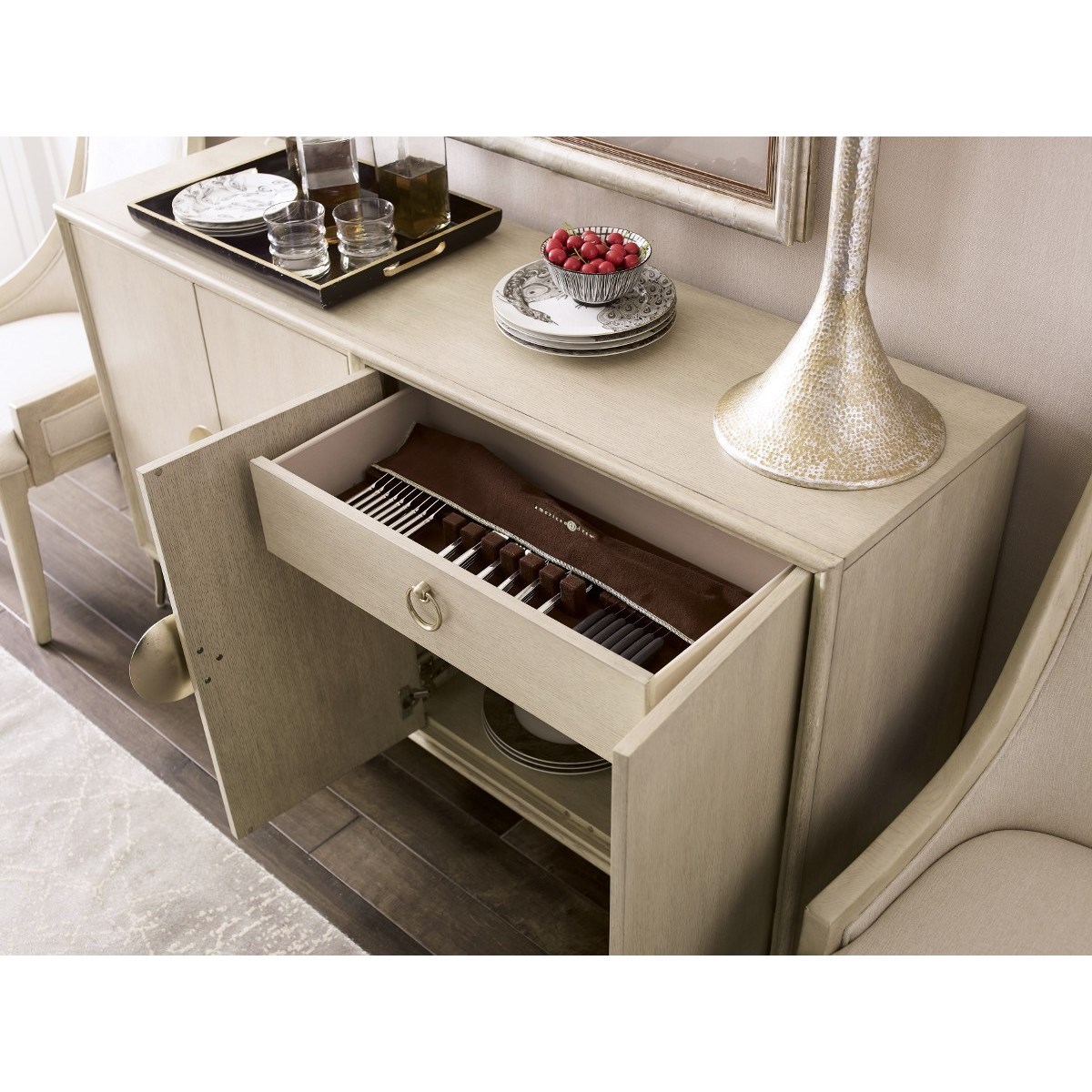 American Drew Lenox 923 850 Laguna Credenza with Jewelry Tray